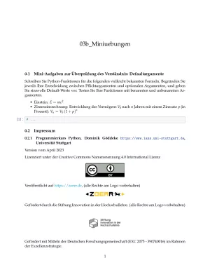 Ubung: E3b Miniübungen: benannte Funktionsargumente - Pythonkurs (PDF)