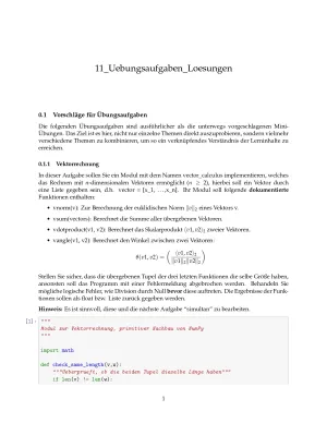 Ubung: E11b Größere Übungsaufgaben Lösungen - Pythonkurs (PDF)