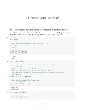 Ubung: B7b Miniübungen: Formatierte Ausgabe Lösungen - Pythonkurs (PDF)