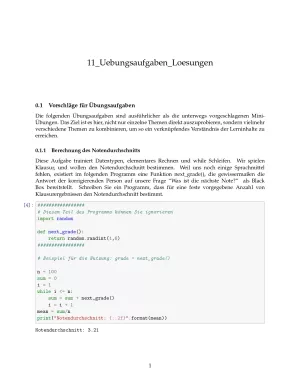 Ubung: B11b Größere Übungsaufgaben Lösungen - Pythonkurs (PDF)