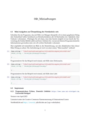 Ubung: D4b Miniübungen: Mengen - Pythonkurs (ZIP)