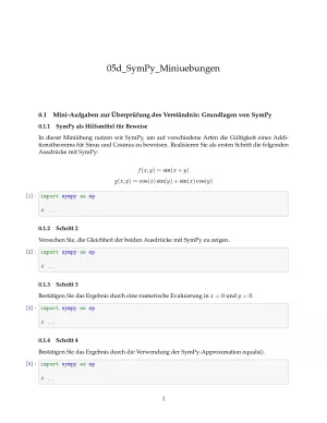Ubung: G5d SymPy: Miniübungen: Grundlagen - Pythonkurs (ZIP)