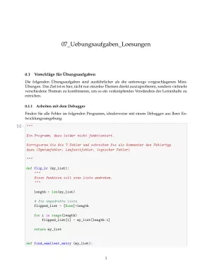 Ubung: F7b Größere Übungsaufgaben Lösungen - Pythonkurs (PDF)