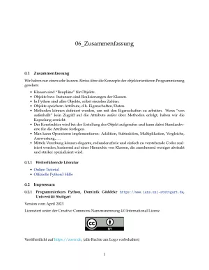 Unterrichtsbaustein: H7 Zusammenfassung des Lernmoduls - Pythonkurs