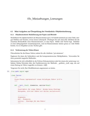Ubung: H3c Miniübungen: Klassen und Objekte Lösungen - Pythonkurs (PDF)