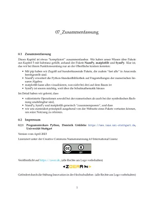 Unterrichtsbaustein: G7 Zusammenfassung des Lernmoduls - Pythonkurs