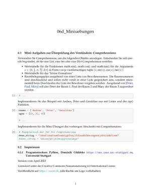 Ubung: D6d Miniübungen: Comprehensions - Pythonkurs (ZIP)