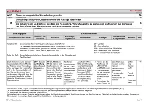 Unterrichtsplanung: Zielanalyse Lernfeld 11 - Verwaltungsakte prüfen, Rechtsbehelfe und Anträge vorbereiten (DOCX)