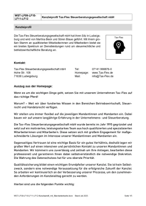 Unterrichtsbaustein: Kanzleiprofil Lernfeld 9 bis 12 (DOCX)