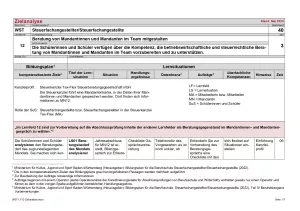 Unterrichtsplanung: Zielanalyse Lernfeld 12 - Beratung von Mandantinnen und Mandanten im Team mitgestalten (DOCX)
