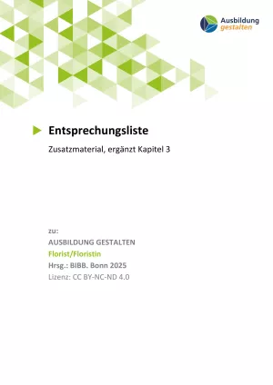 Unterrichtsplanung: Florist/in: Entsprechungsliste