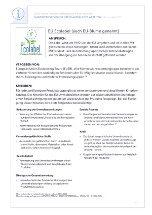 Arbeitsblatt: EU-Ecolabel