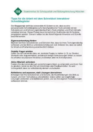 Text: Interaktiver Schreibbegleiter (KI): Veränderbarer Megaprompt