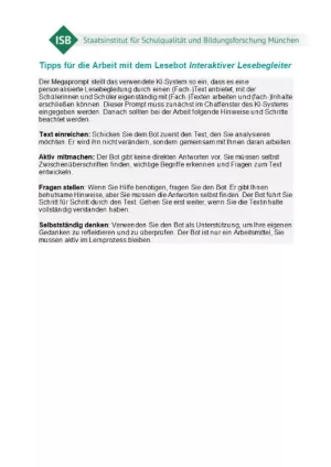 Text: Interaktiver Lesebegleiter (KI): Veränderbarer Megaprompt