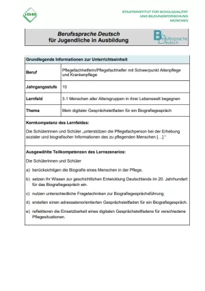 Unterrichtsplanung: Mein digitaler Gesprächsleitfaden für ein Biografiegespräch (DOCX)