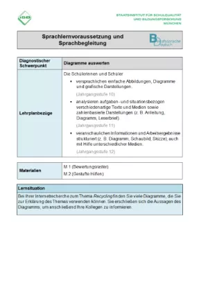 Unterrichtsplanung: Lernstandsfeststellung: Diagramm auswerten: Didaktischer Kommentar
