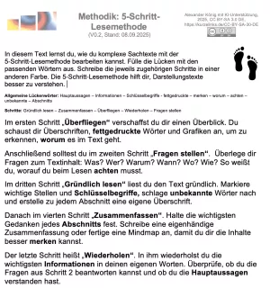 Arbeitsblatt: 5 - Schritt - Lesemethode - Lösung