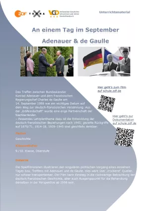Unterrichtsplanung: An einem Tag im September: Adenauer &amp; de Gaulle - Unterrichtsmaterial