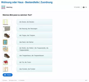 Interaktion: Wohnung oder Haus - Bestandteile | Zuordnung