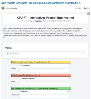 Interaktion: CRAFT - interaktives Prompt-Engineering
