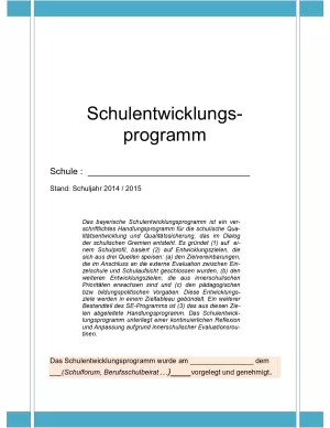 Anleitung: Vorlage für ein Schulentwicklungsprogramm