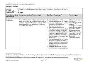 Unterrichtsplanung: Vorgänge in der Zwangsvollstreckung in das bewegliche Vermögen organisieren