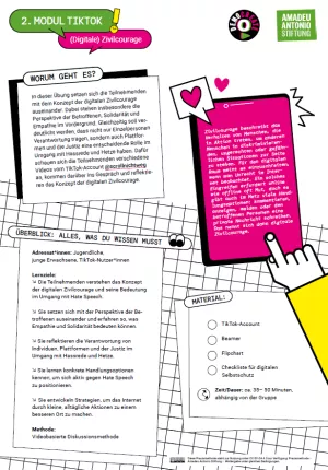 Unterrichtsplanung: Modul 2: Hate Speech und Digitale Zivilcourage | Digitale Zivilcourage