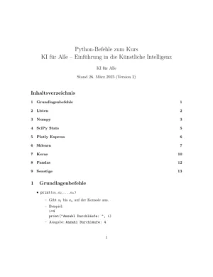 Unterrichtsbaustein: KI für Alle 1 | Übersicht aller Python-Befehle