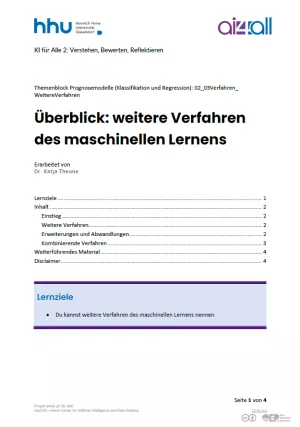 Kurs: Prognosemodelle: Klassifikation und Regression | 03 | Weitere Verfahren des maschinellen Lernens