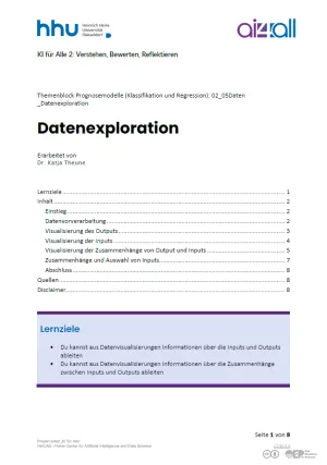 Kurs: Prognosemodelle: Klassifikation und Regression | 05 | Datenexploration (PDF)