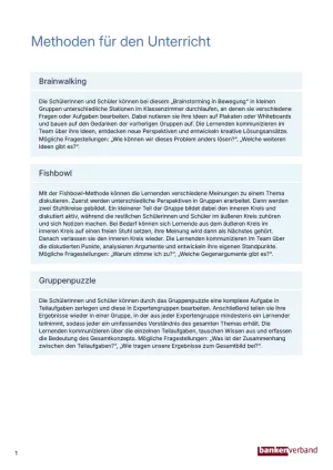 Unterrichtsplanung: Geld im Unterricht | Methoden