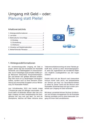 Unterrichtsplanung: Umgang mit Geld | Pädagogischer Leitfaden