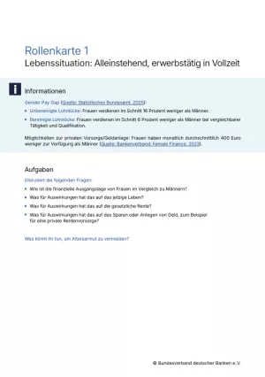 Arbeitsblatt: Weibliche Altersarmut | Arbeitsblatt