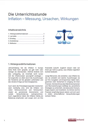 Unterrichtsplanung: Inflation | Pädagogischer Leitfaden