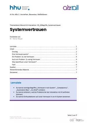 Kurs: Mensch-KI-Interaktion | 02 | Systemvertrauen (PDF)