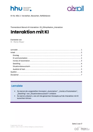 Kurs: Mensch-KI-Interaktion | 03 | Interaktion mit KI (PDF)