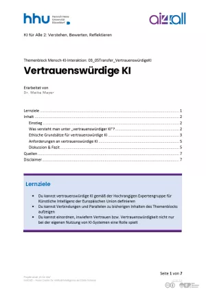 Kurs: Mensch-KI-Interaktion | 05 | Transfer: Vertrauenswürdige KI (PDF)