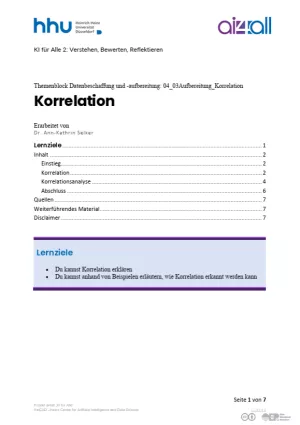 Kurs: Datenbeschaffung und -aufbereitung | 03 | Korrelation (PDF)