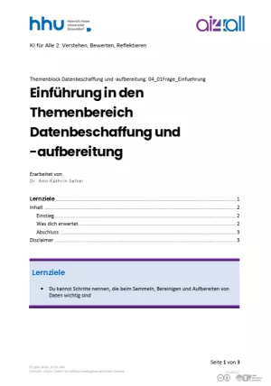 Kurs: Datenbeschaffung und -aufbereitung | 01 | Einführung (PDF)