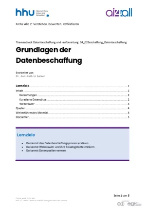 Kurs: Datenbeschaffung und -aufbereitung | 02 | Grundlagen der Datenbeschaffung (PDF)