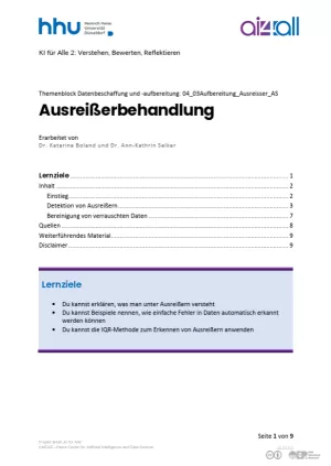 Kurs: Datenbeschaffung und -aufbereitung | 04 | Ausreißerbehandlung (PDF)