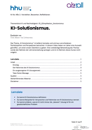 Kurs: KI und Nachhaltigkeit | 03 | KI-Solutionismus (PDF)