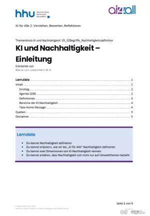 Kurs: KI und Nachhaltigkeit | 02 | Nachhaltigkeitsdefinition (PDF)