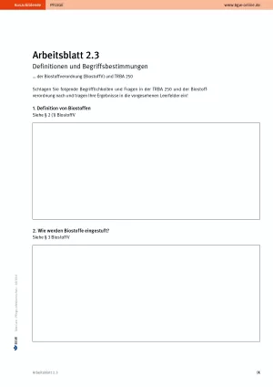 Arbeitsblatt: Take Care Infektionsschutz: Definitionen und Begriffsbestimmungen (Arbeitsblatt 2.3)