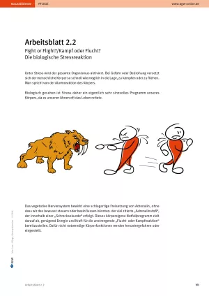 Arbeitsblatt: Take Care Stressprävention: Biologische Stressreaktion (Arbeitsblatt 2.2)