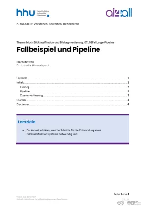Kurs: Bildklassifikation und Bildsegmentierung | 02 | Fallbeispiel und Pipeline (PDF)