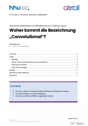 Kurs: Bildklassifikation und Bildsegmentierung | 05 | Woher kommt die Bezeichnung „Convolutional”? (PDF)