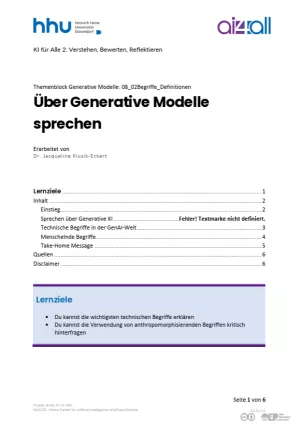 Kurs: Generative Modelle | 02 | Über Generative Modelle sprechen (PDF)