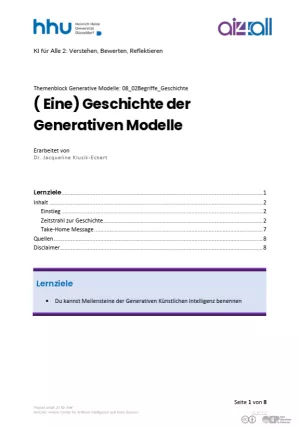 Kurs: Generative Modelle | 02 | Geschichte generativer KI