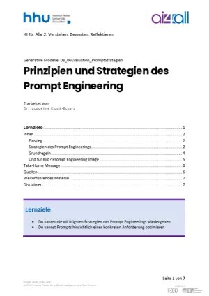 Kurs: Generative Modelle | 06 | Prinzipien und Strategien des Prompt Engineering (PDF)